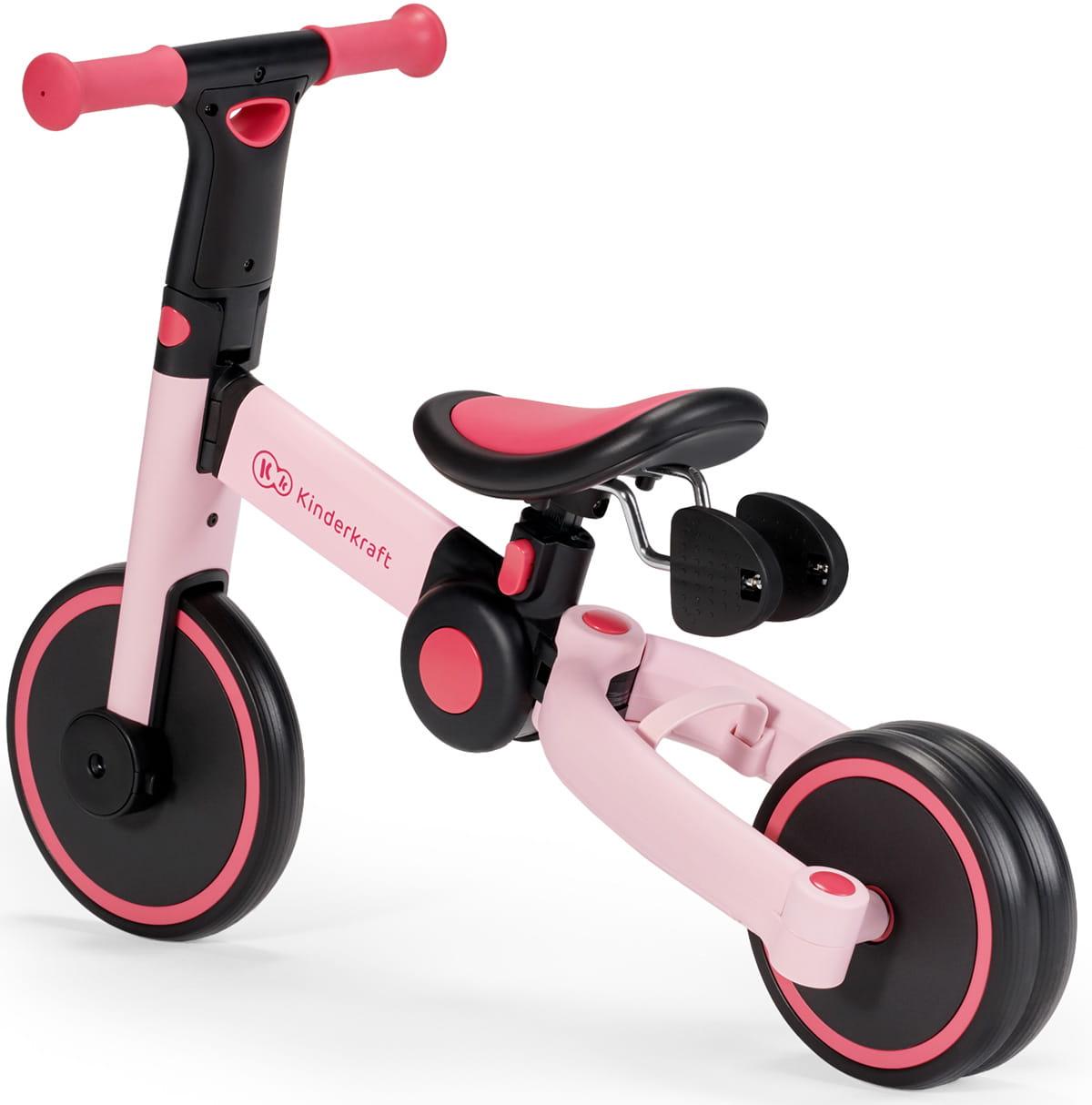 Kinderkraft sulankstomas vaikiškas triratukas 3 viename 4TRIKE KR4TRI00PNK0000, rožinis
