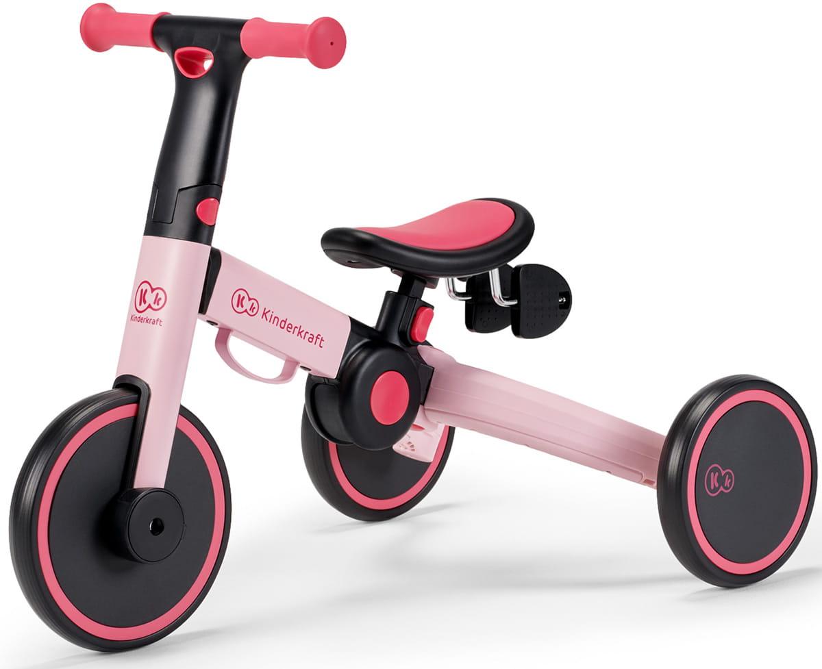 Kinderkraft sulankstomas vaikiškas triratukas 3 viename 4TRIKE KR4TRI00PNK0000, rožinis