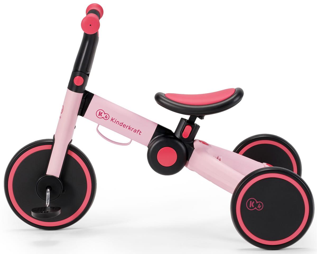 Kinderkraft sulankstomas vaikiškas triratukas 3 viename 4TRIKE KR4TRI00PNK0000, rožinis