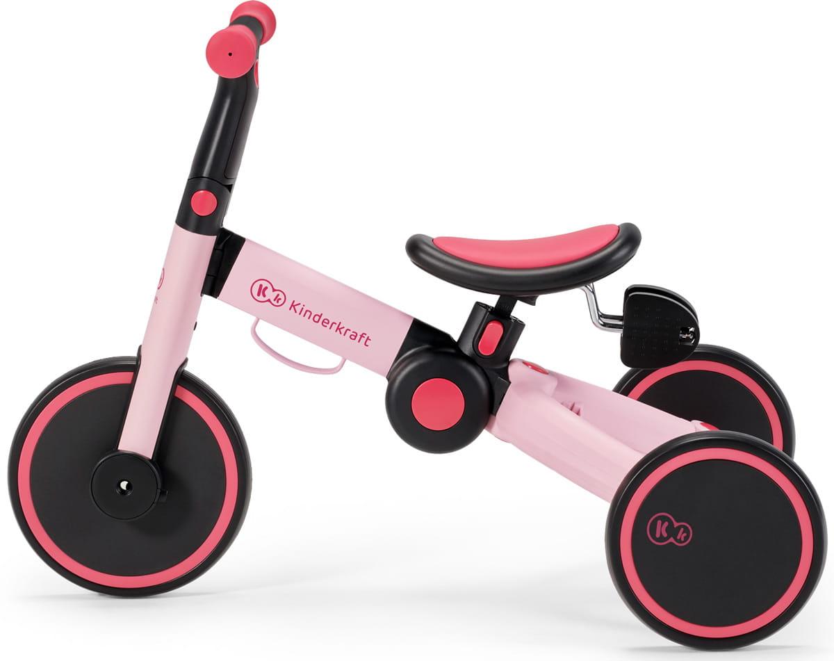 Kinderkraft sulankstomas vaikiškas triratukas 3 viename 4TRIKE KR4TRI00PNK0000, rožinis