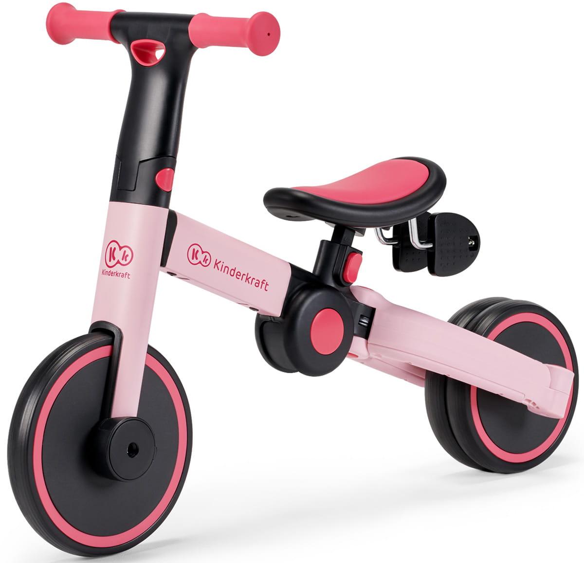Kinderkraft sulankstomas vaikiškas triratukas 3 viename 4TRIKE KR4TRI00PNK0000, rožinis