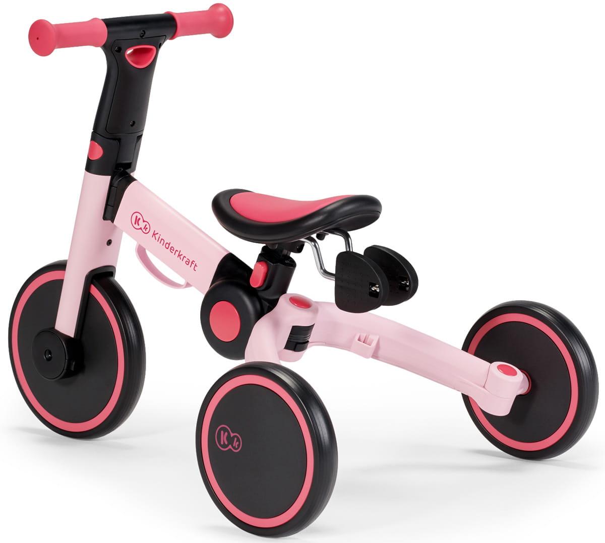 Kinderkraft sulankstomas vaikiškas triratukas 3 viename 4TRIKE KR4TRI00PNK0000, rožinis