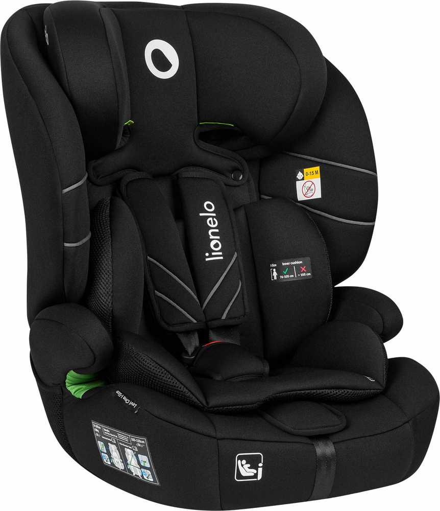 LIONELO Levi One i-Size juodos anglies automobilinė kėdutė