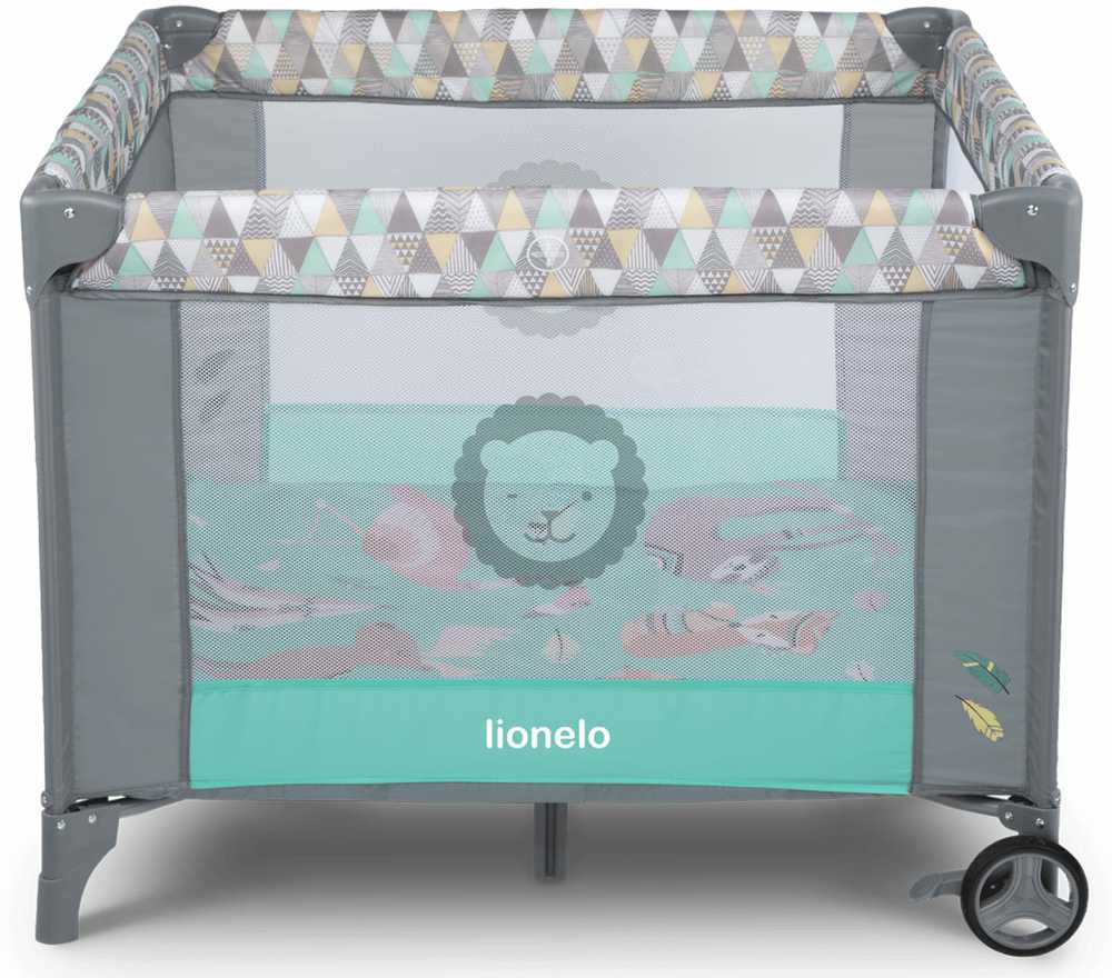 Kelioninė lovytė-maniežas Lionelo Lene, Turquoise Scandi