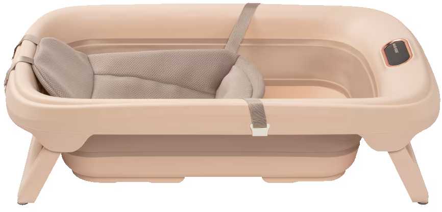 Maxi-Cosi Indigo Plus - składana, kompaktowa wanienka niemowlęca su termometrem | Muted Terra