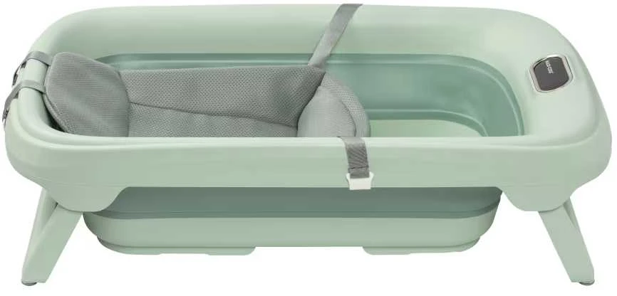 Maxi-Cosi Indigo Plus - składana, kompaktowa wanienka niemowlęca su termometrem | Sage Žalias