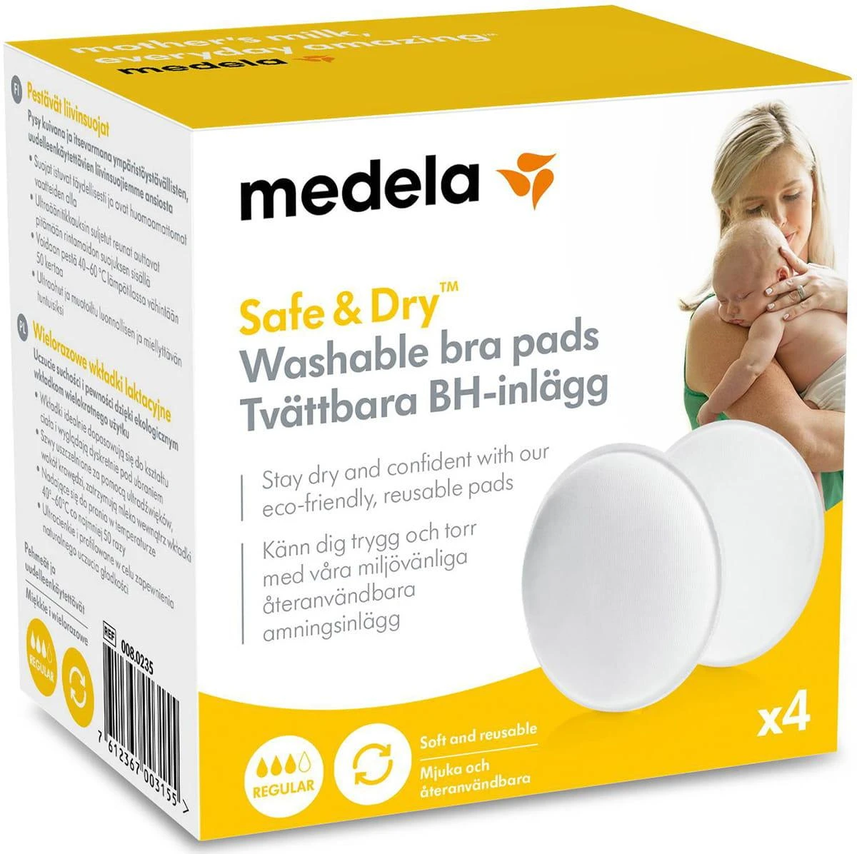 MEDELA daugkartinės laktacijos įdėklai 4 vnt.