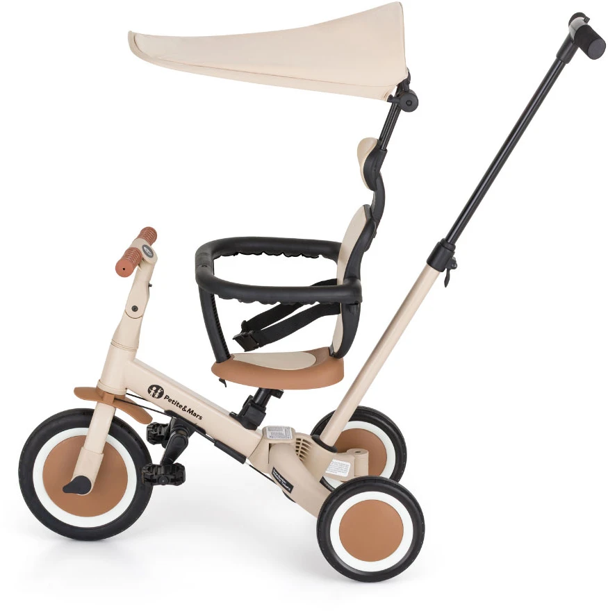 Petite&Mars Turbo Plus - rowerek trójkołowy 5w1 | Desert Sand