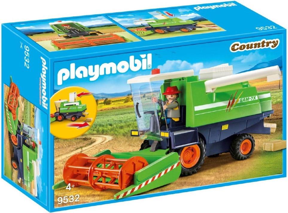 Žaislas - Playmobil 9532 Country Combine (Playmobil, kombainas, figūra, 6 šieno rulonai)