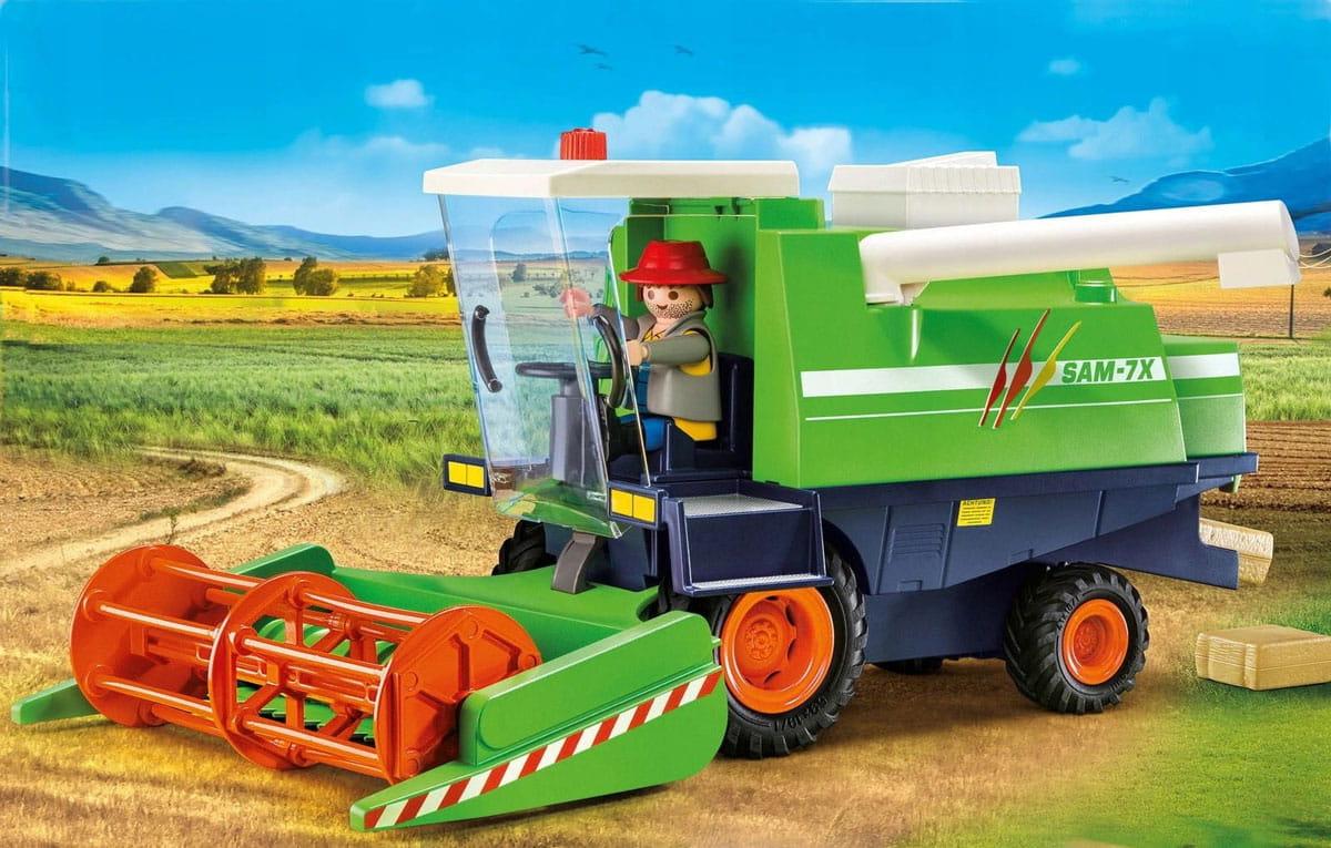 Žaislas - Playmobil 9532 Country Combine (Playmobil, kombainas, figūra, 6 šieno rulonai)