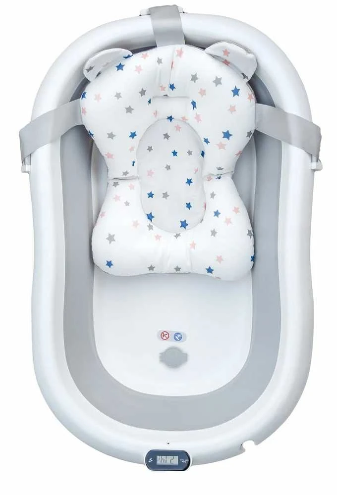 PRIMABOBO silikoninė sulankstoma vonelė su termometru, pilka, 79 cm, HB_ws_G