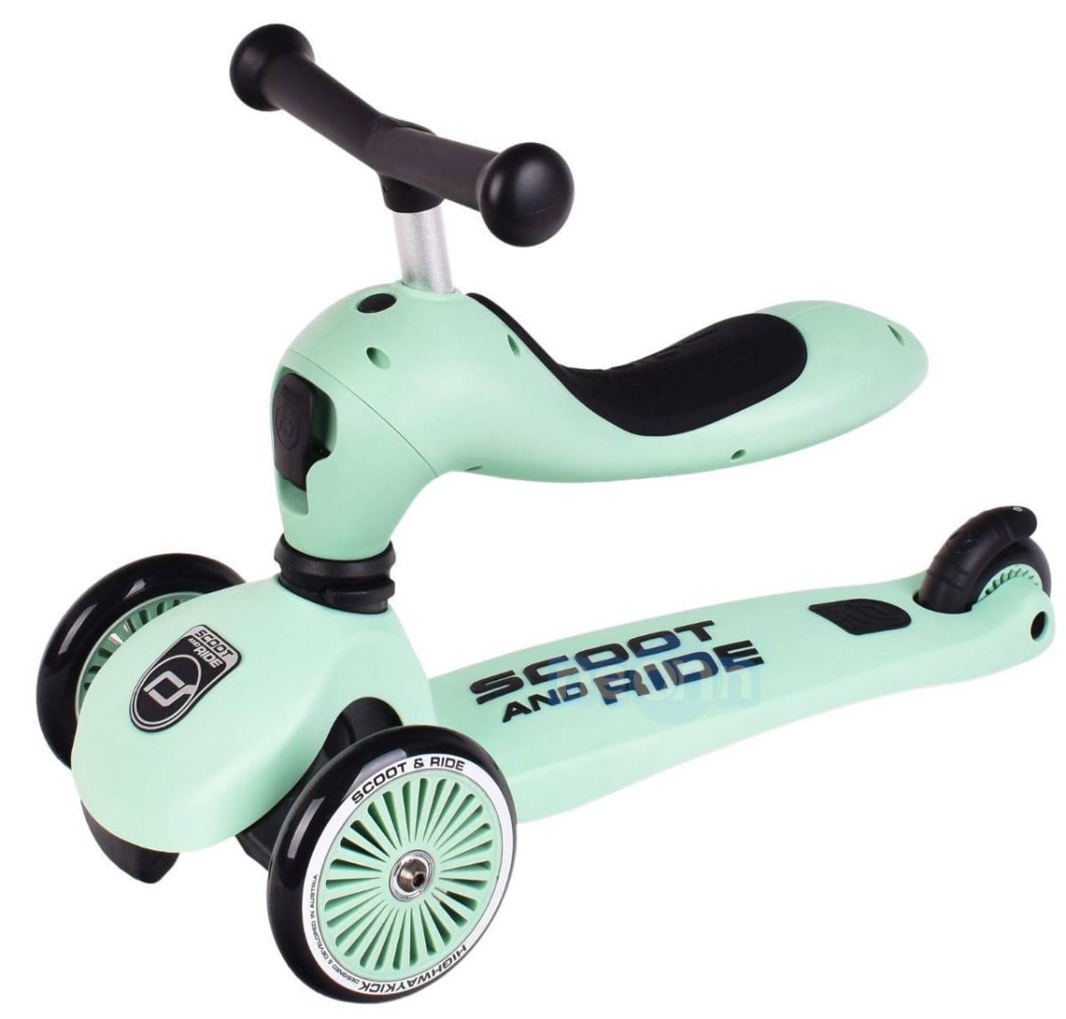 Paspirtukas - balansinis dviratukas  Scoot & Ride Highwaykick 1 2in1 Kiwi 96355