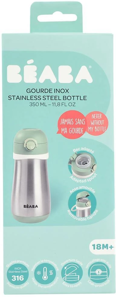 Beaba metalinė gertuvė nuo 18 mėn., 350 ml, spalva: žalia