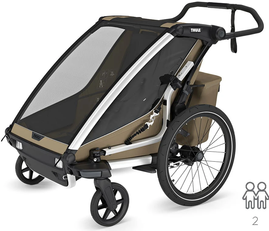 Thule Chariot Cross 2 Dviguba dviračio priekaba | G3 išblukęs chaki
