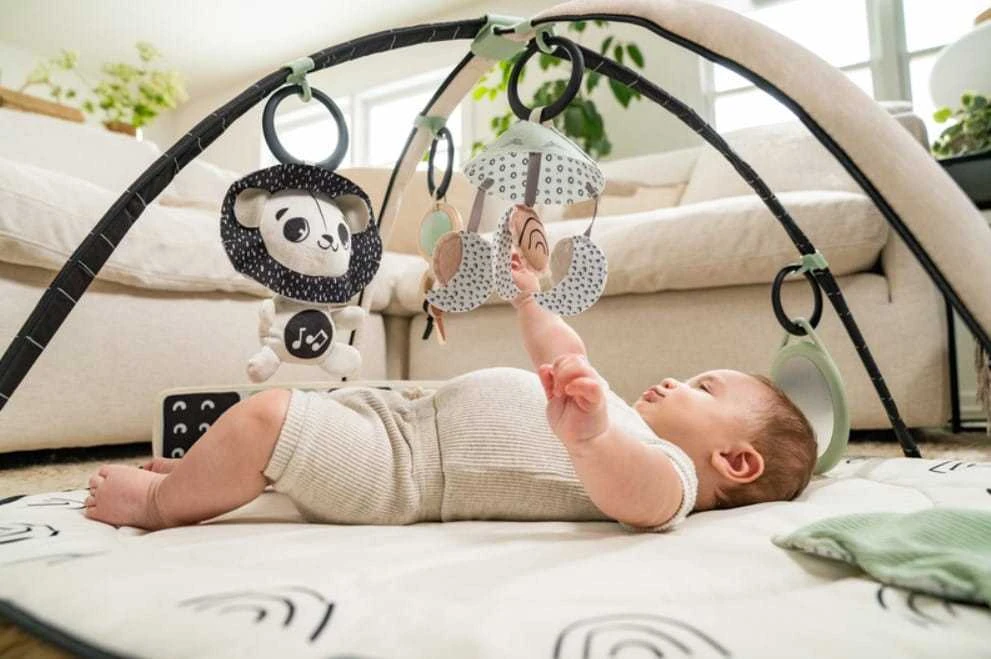 Tiny Love Decor Baby Gym Su mediniu stovu juoda-balta