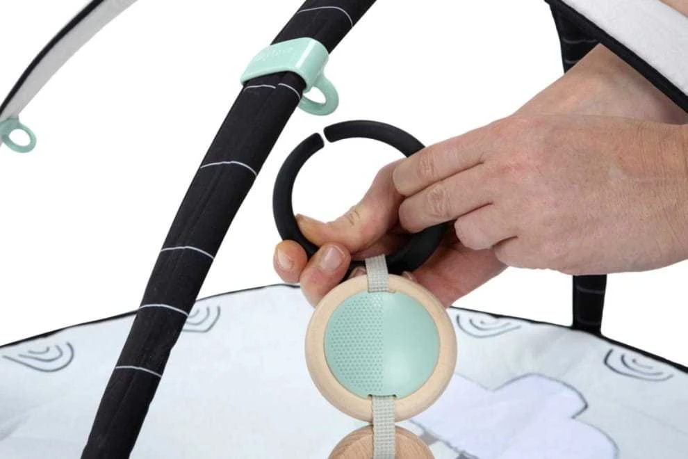 Tiny Love Decor Baby Gym Su mediniu stovu juoda-balta