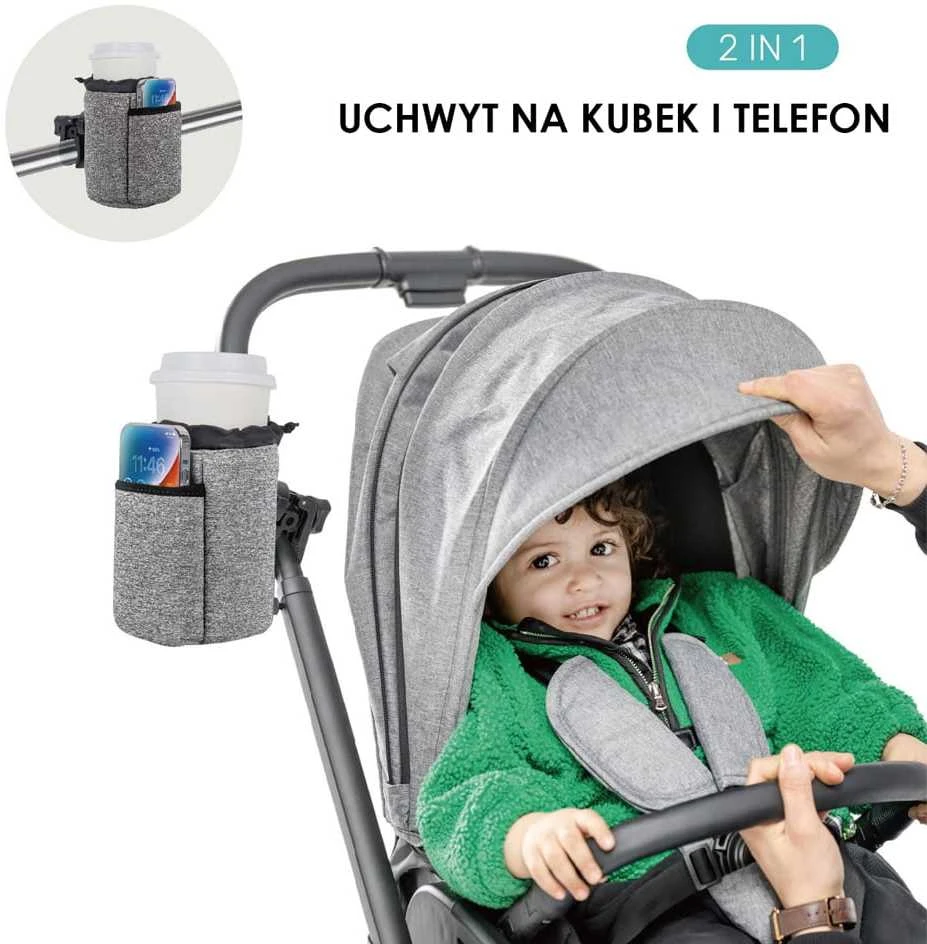 Titanium Baby "Thermo 2-in-1" puodelio ir telefono laikiklis vaikiškam vežimėliui