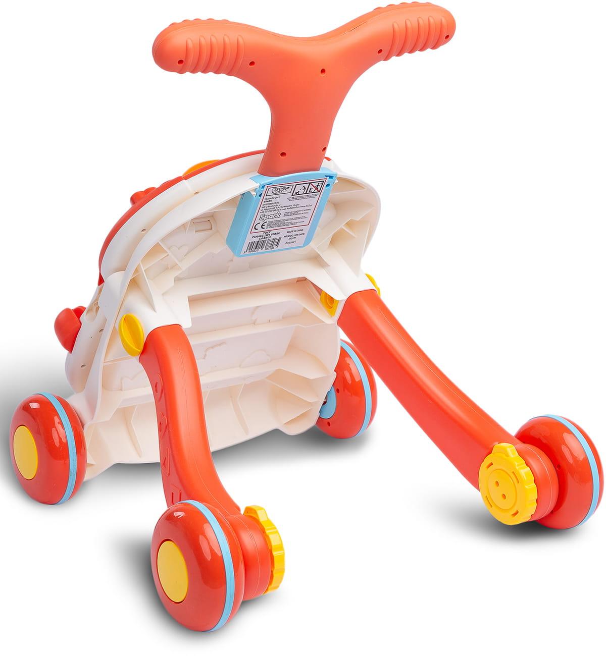 Toyz Spark oranžinė 2in1 mokomoji vaikštynė