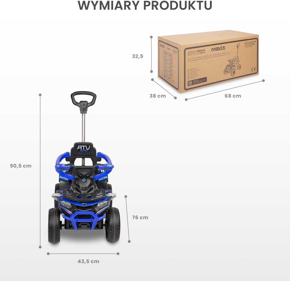 Toyz Caretero Movix - jeździk, mały quad vaikams | Geltona