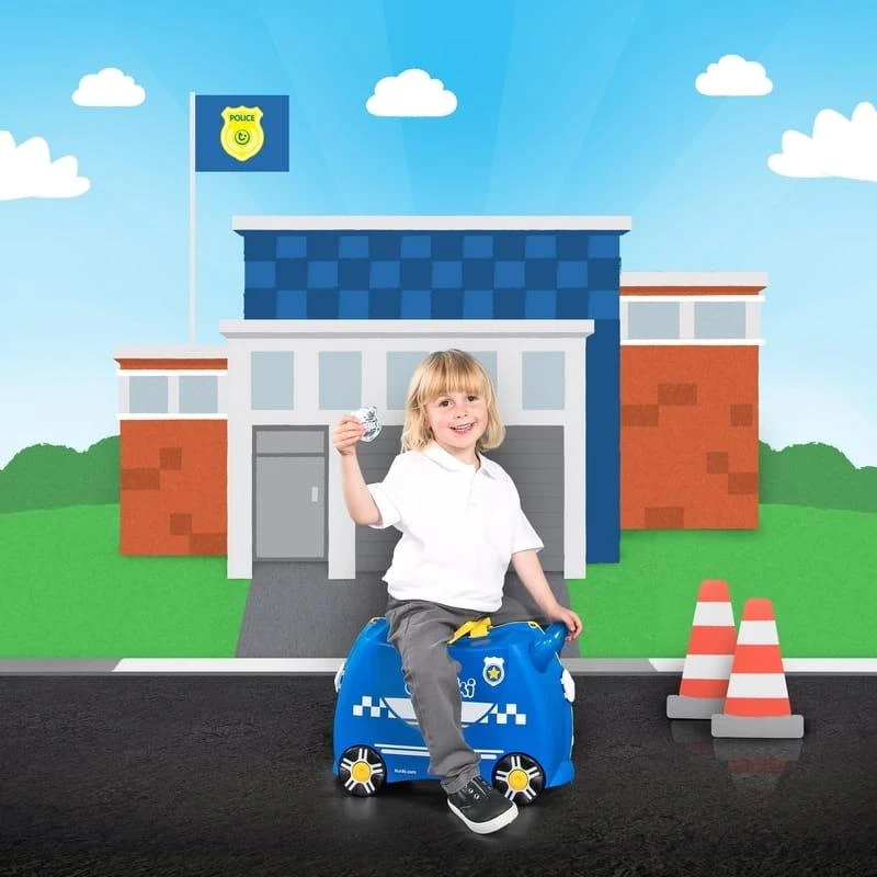 Vaikiškas lagaminas Trunki Percy Police Car, 18 l / 21x46x31 cm
