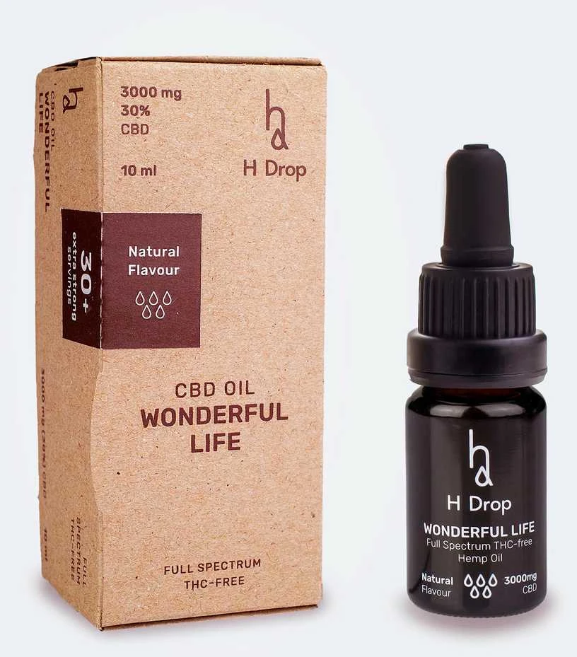 H Drop Wonderful Life - 30% CBD kanapių aliejus (3000mg), 10ml