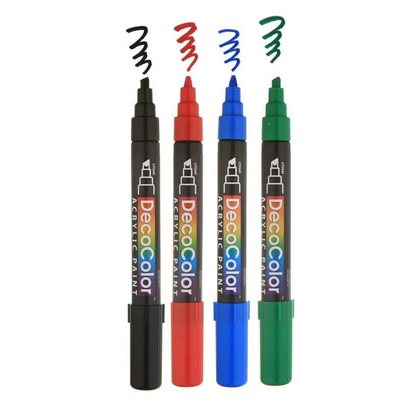 Marvy Uchida Akriliniai markeriai "Marvy Decocolor Acrylic" #315-4A Primary. 4 vnt