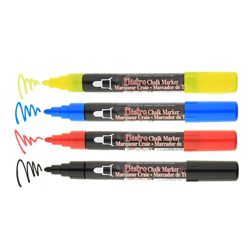 Marvy Uchida Kreidiniai markeriai Marvy Bistro Chalk Marker #480-4W 4vnt.