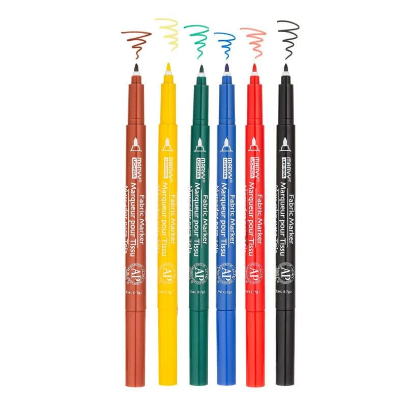 Marvy Uchida Markeriai tekstilei plonu galiuku "Fabric Marker Fine" #522-6A 6 vnt.
