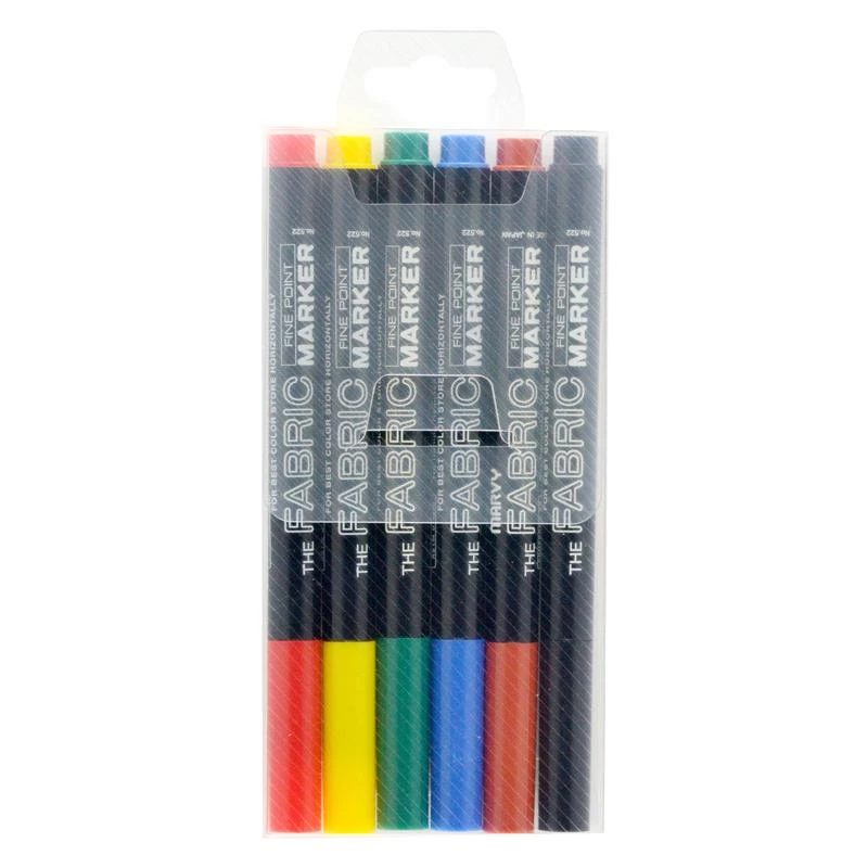Marvy Uchida Markeriai tekstilei plonu galiuku "Fabric Marker Fine" #522-6A 6 vnt.