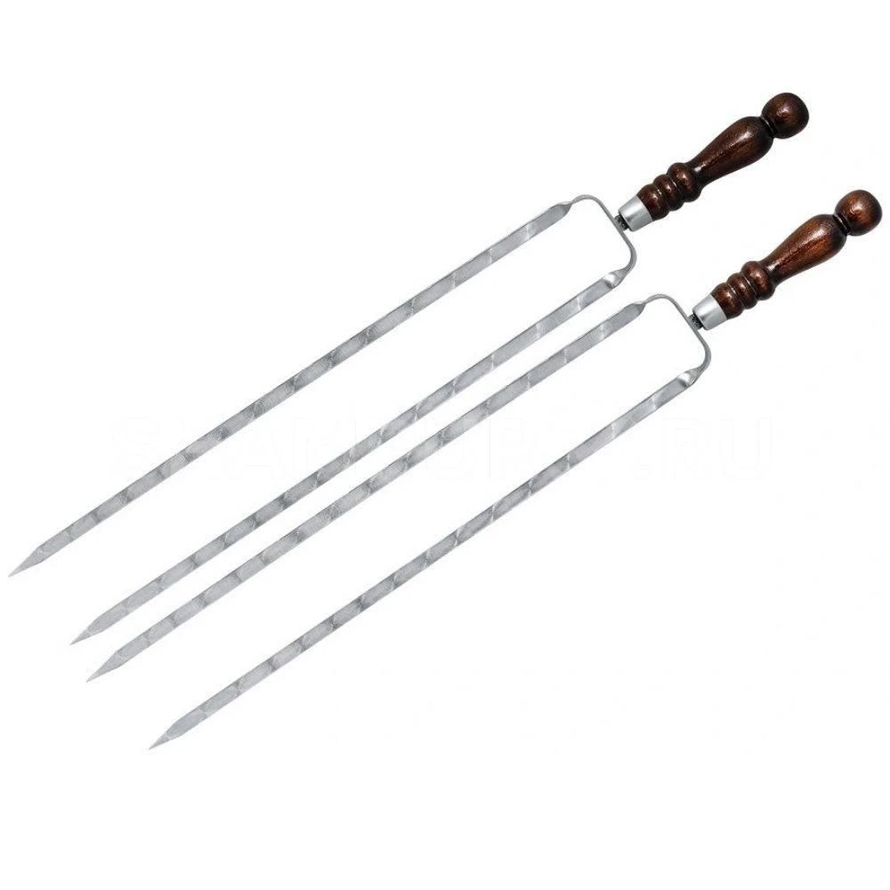 Bbq Expert Dvigubas iešmas su medine rankena 45cm