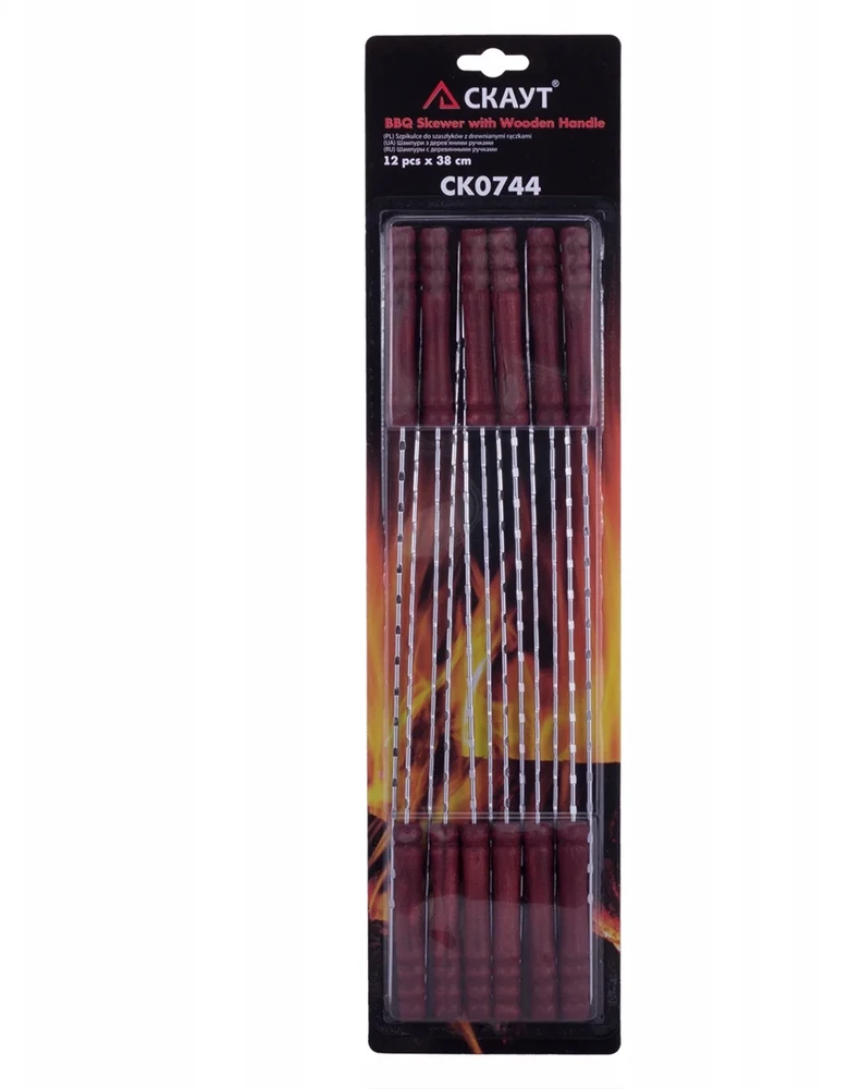 Bbq Expert Iešmai kebabams ir mėsai 38 cm, 12 vnt. komplektas
