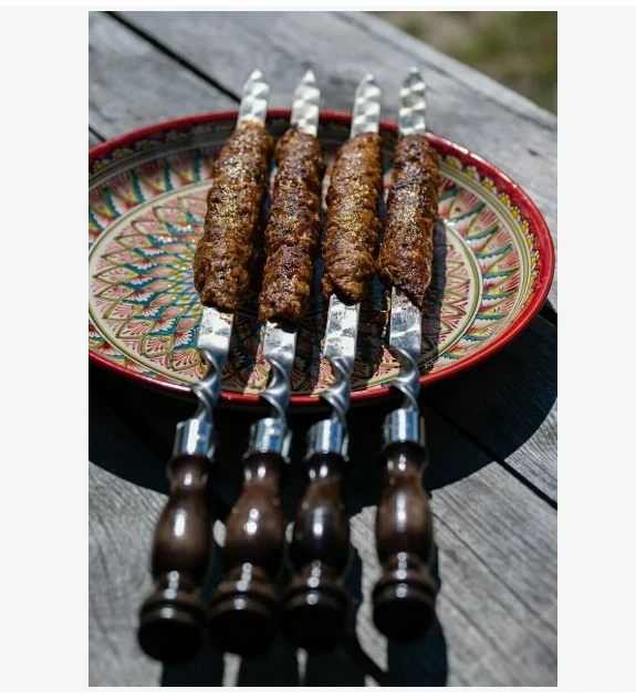 Bbq Expert Iešmas šašlykams, liulia kebabui su medine rankena 3x20x550mm