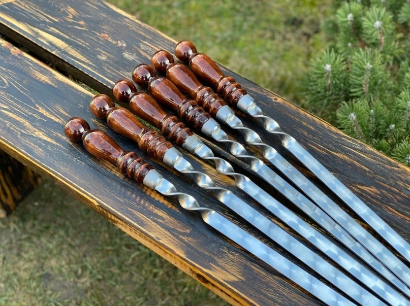 Bbq Expert Iešmas šašlykams, liulia kebabui su medine rankena 3x20x550mm