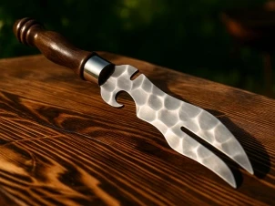 Bbq Expert Nerūdijančio plieno iešmų rinkinys (480×12×3 mm) ir šašlykų nuėmimo peilis su dėklu, 12 vnt.