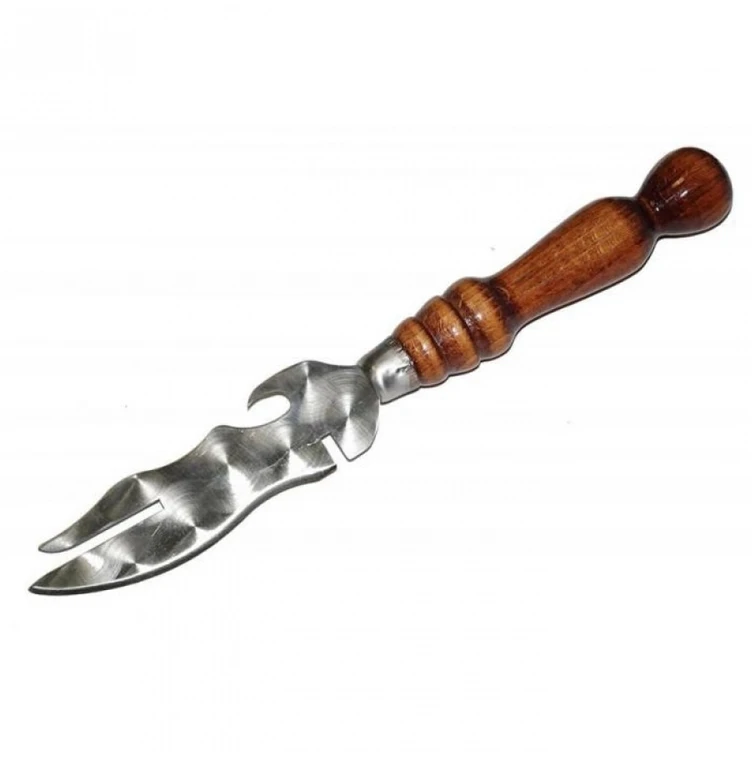 Bbq Expert Nerūdijančio plieno iešmų rinkinys (480×12×3 mm) ir šašlykų nuėmimo peilis su dėklu, 12 vnt.