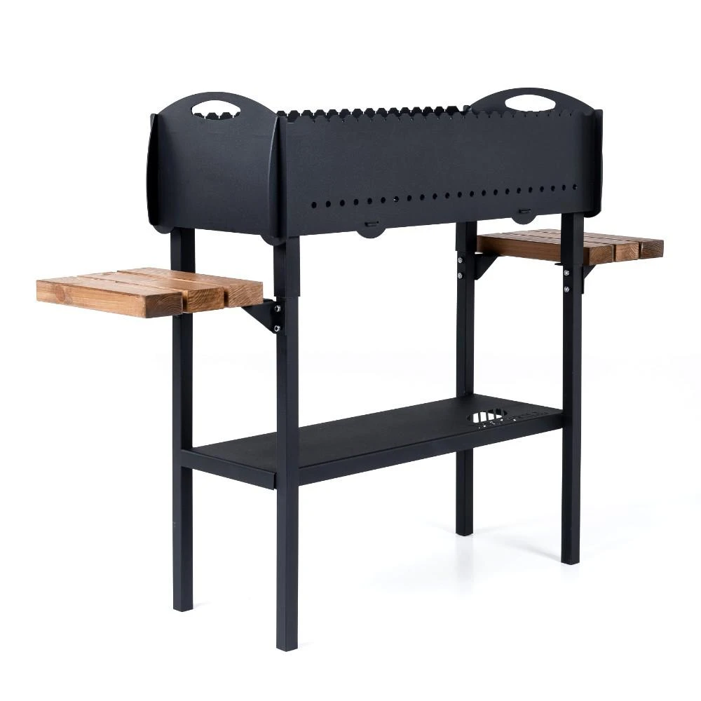 Dm_Grill Bbq Expert Šašlykinė 730x30x85 cm, su lentynomis, metalo storis 3mm