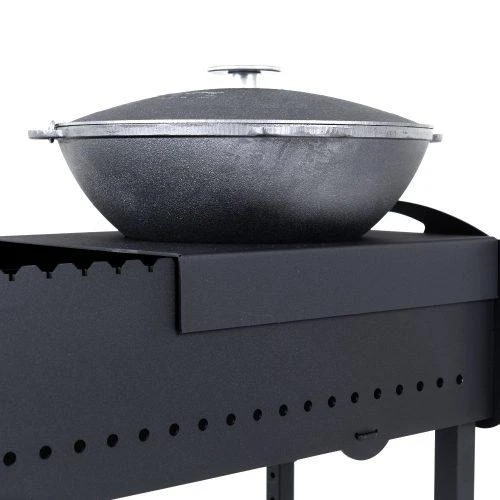 Dm_Grill Bbq Expert Šašlykinė 730x30x85 cm, su lentynomis, metalo storis 3mm