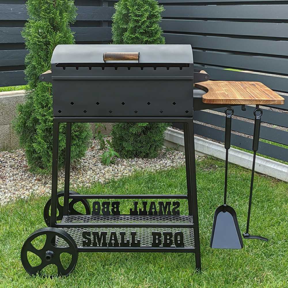 Bbq Expert Šašlykinė 88x47x92 cm, su lentyna ir ratukais, metalo storis 3mm