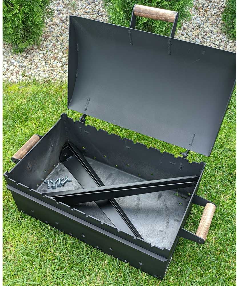 Bbq Expert Šašlykinė su dangčiu 50x30x18 cm, metalo storis 3mm