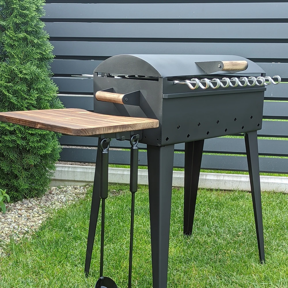Bbq Expert Šašlykinė su dangčiu ir lentyna 50x30x18 cm, metalo storis 3mm