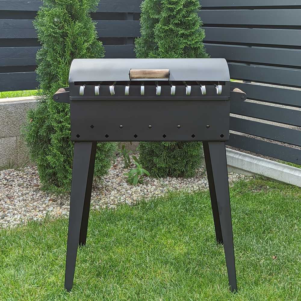 Bbq Expert Šašlykinė su dangčiu ir lentyna 50x30x18 cm, metalo storis 3mm