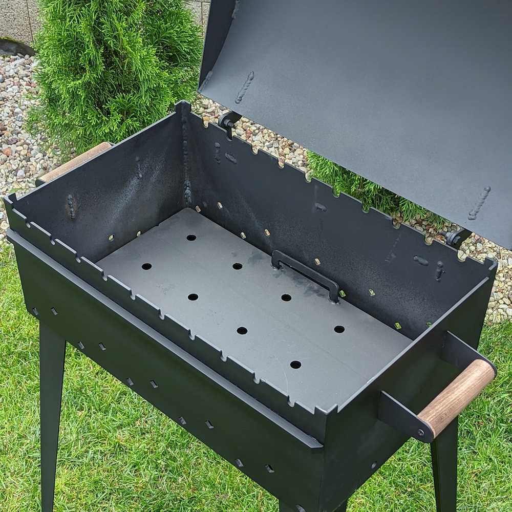 Bbq Expert Šašlykinė su dangčiu ir lentynomis 60x35x20 cm, metalo storis 4mm