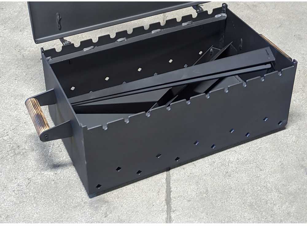 Bbq Expert Šašlykinė su dangčiu ir lentynomis 60x35x20 cm, metalo storis 4mm