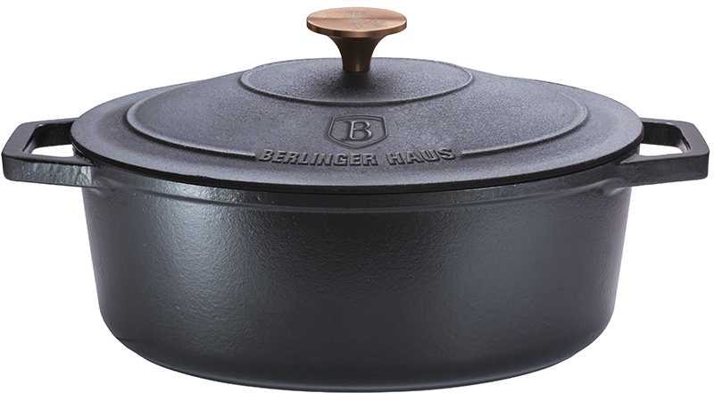 Berlinger Haus Emaliuotas ketaus puodas / troškintuvas BerlingerHaus 5,56L | 30x22x12cm (ovalinis) | Strong Mold BH/6518