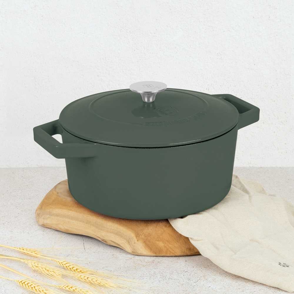 Berlinger Haus Keptuvė, apvalus puodas 4,35 L BerlingerHaus Matte Žalias BH-6544