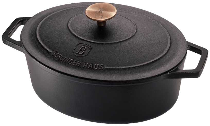 Berlinger Haus Emaliuotas ketaus puodas / troškintuvas BerlingerHaus 5,56L | 30x22x12cm (ovalinis) | Strong Mold BH/6518