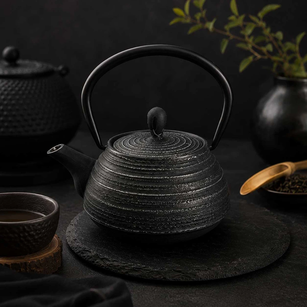 Berlinger Haus Ketaus arbatinukas 0,6 L su sieteliu, juodas | Japonų stiliaus