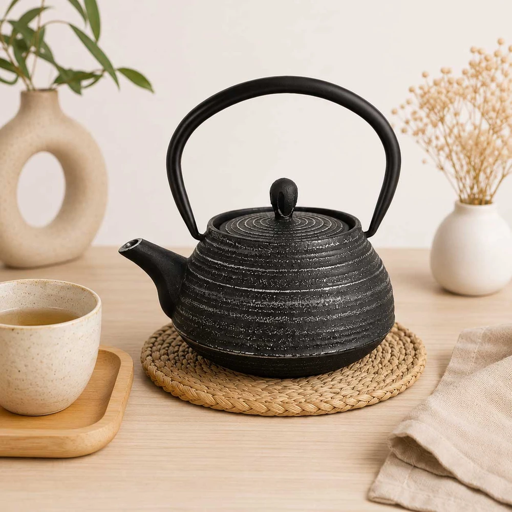 Berlinger Haus Ketaus arbatinukas 0,6 L su sieteliu, juodas | Japonų stiliaus