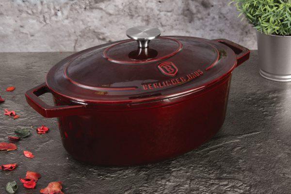 Berlinger Haus Ketaus puodas, 30x22x12cm, 4,65L | Metallic Line Burgundy Edition BH/6499