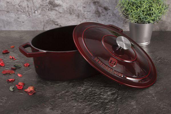 Berlinger Haus Ketaus puodas, 30x22x12cm, 4,65L | Metallic Line Burgundy Edition BH/6499
